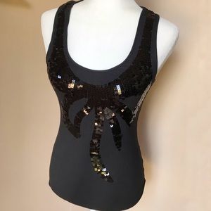 Miley Cyrus Max Azria Sequined Black Tank …